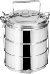 Meniură din inox cu trei etaje 3 × 1,3 l