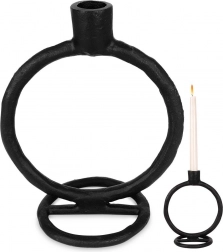 Sfeșnic din aluminiu negru 19 cm