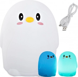 Lampă de noapte LED pentru copii Pinguin RGB cu atingere USB
