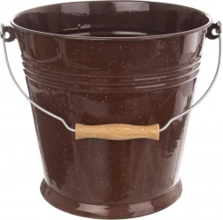 Găleată emailată din oțel inoxidabil pentru alimente, maro, 10 l