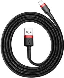 Baseus Cafule cablu USB–Lightning 1 m, 2,4 A, roșu–negru
