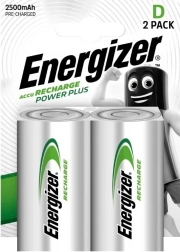 Baterii reîncărcabile D ENERGIZER Power Plus 2500 mAh, 2 bucăți, preîncărcate