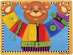 Placă motrică cu ursuleț pentru îmbrăcat MELISSA & DOUG