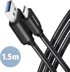 Cablu USB-C la USB-A 1,5 m USB 3.2 Gen 1 3A ALU împletit