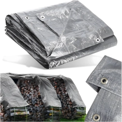 Prelată universală impermeabilă 4 × 6 m, 120 g/m², argintie