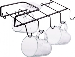 Suport metalic pentru căni sub raft, negru