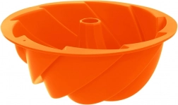 Formă din silicon pentru guguluf cu coș central, model floare, 23,5 cm ORION