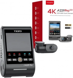 VIOFO A229 Pro Cameră Auto cu Înregistrare Duală 4K + 2K și GPS