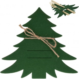 Husă de tacâmuri din fetru de Crăciun în formă de brăduț, verde, 4 buc