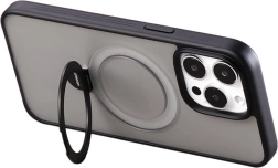 Husă magnetică de protecție cu suport pentru iPhone 15 – negru grafit