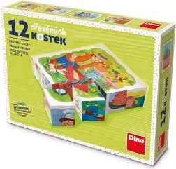 Dino blocuri educaționale Meserii - set 12 cuburi