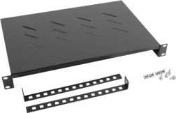Poliță 1U pentru rack 19", 600 mm, neagră, LANBERG