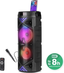 Boxă portabilă karaoke Bluetooth MEDIA-TECH FunBox Keg Pro 50 W cu LED și radio FM