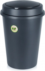 Coș de gunoi din plastic cu capac basculant 47 l, negru