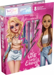 Set creativ Caiet + 8 pixuri Wow Generation