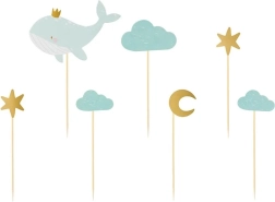 Decorațiuni pentru brioșe – balenă, set 7 buc.