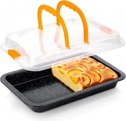 Tavă de copt granitată cu capac 36 × 23 × 4,5 cm
