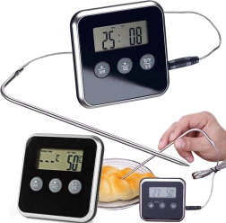 Termometru de bucătărie digital cu termosondă și cronometru