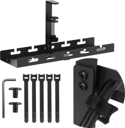 Organizer de cabluri montat sub birou cu clemă de prindere rapidă, 40 cm