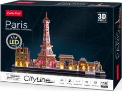puzzle 3D luminos cityline panorama Paris 115 piese