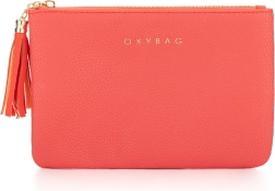 Geantă de cosmetice din piele în culoare coral