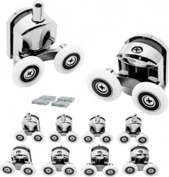 Set de role duble pentru uși de duș, 8 bucăți