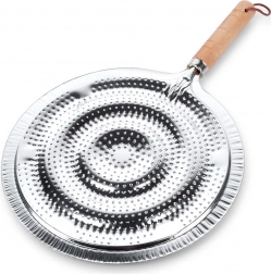 Difuzor metalic de flacără pentru aragaz 21 cm cu mâner din lemn