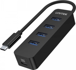 Hub USB-C activ UNITEK cu 4× USB-A 3.1, 10 W