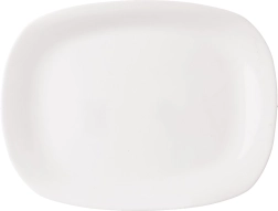 Farfurie dreptunghiulară de servire albă din sticlă 28 × 21 cm