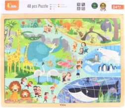 Puzzle din lemn Zoo – 48 piese