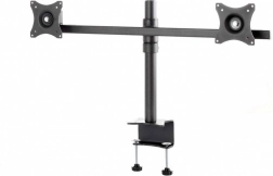 suport de birou pentru două monitoare 19–27″ cu VESA 75×75 și 100×100, sarcină maximă 20 kg