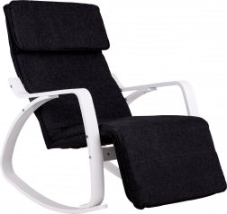 Scaun balansoar cu suport pentru picioare reglabil de la ModernHome în culorile alb și negru