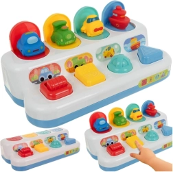 Jucărie educativă pop-up vehicule săritoare 4 în 1 KRUZZEL