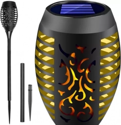 Lampă solară de grădină tip torță cu efect de flacără LED