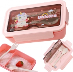 Caserolă pentru gustări cu compartimente și tacâmuri 1 l