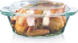 Vasă din sticlă termorezistentă cu capac 1 l + 270 ml