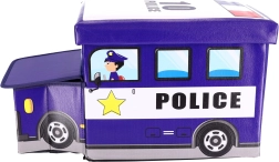 Container pentru jucării cu taburet – Mașină de poliție