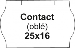 Etichete de preț rotunjite CONTACT, albe 25 × 16 mm, rolă 1125 buc