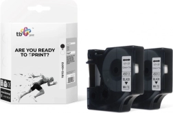 Bandă pentru DYMO 12 mm x 7 m, imprimare neagră pe fundal alb, 2 buc.