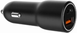 Încărcător auto rapid USB-A/USB-C negru 38W PD