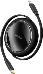 Cablu retractabil de încărcare Baseus Free2Pull USB-C la Lightning 20W 1m negru