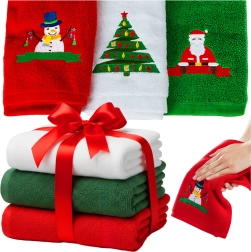 Prosoape din bumbac de Crăciun Ruhhy, set 3 buc cu broderie 30 × 40 cm