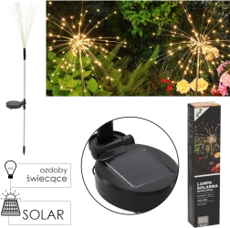 Lampă solară de grădină Păpădie, 150 LED-uri, alb cald, 90 cm