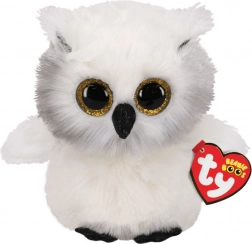 TY Beanie Boos Mascotă - Bufnița Austin 24 cm Albă