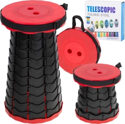 Scaun turistic pliabil telescopic 200 kg – Roșu