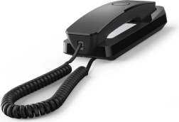 Gigaset Desk 200 negru – telefon cu fir compact pentru masă și perete