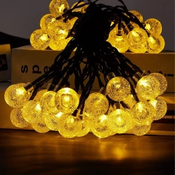 Ghirlandă luminoasă solară pentru grădină cu globuri, 50 LED, 7,5 m