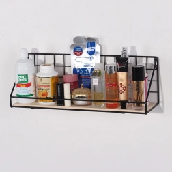 Raft de perete cu tijă, stil LOFT 45 cm - negru