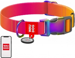 Zgardă din nailon pentru câini cu cod QR WAUDOG, portocalie