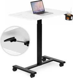 Masă mobilă reglabilă pe înălțime 70 × 48 cm cu suport pentru băuturi MODERNHOME